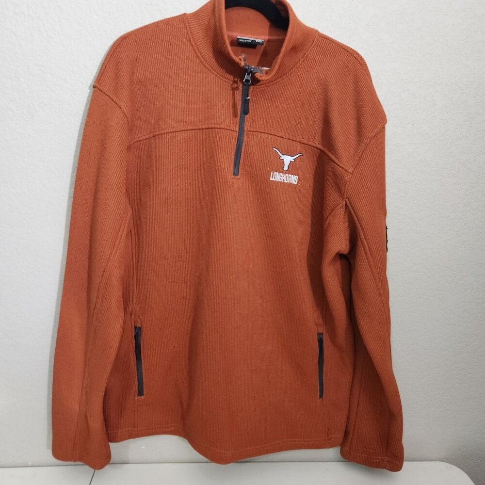Colosseum Athletics Texas Longhorns Pullover Jacket Orange 1/4 Zip  XXL
